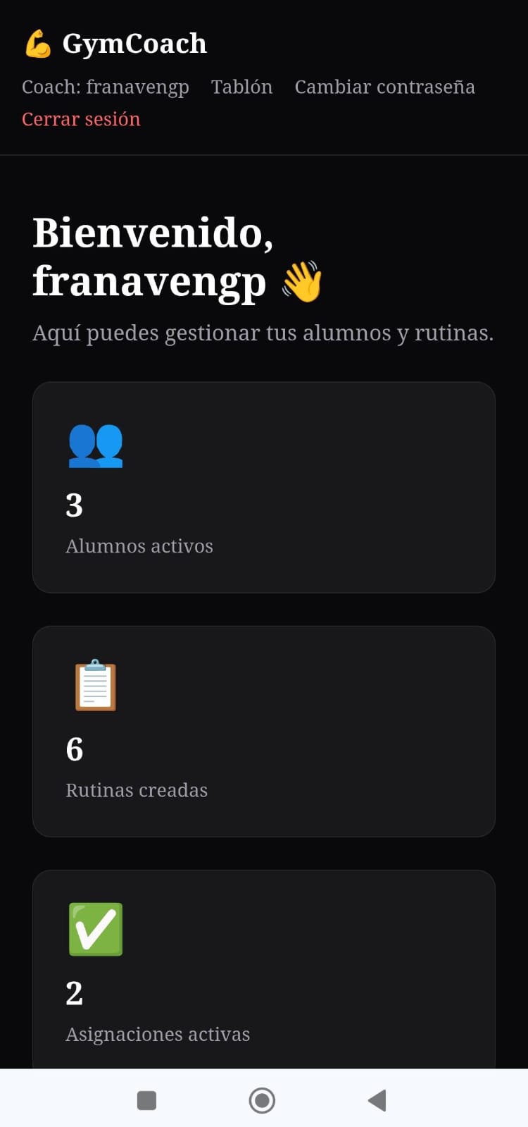 App Gym pantalla 1
