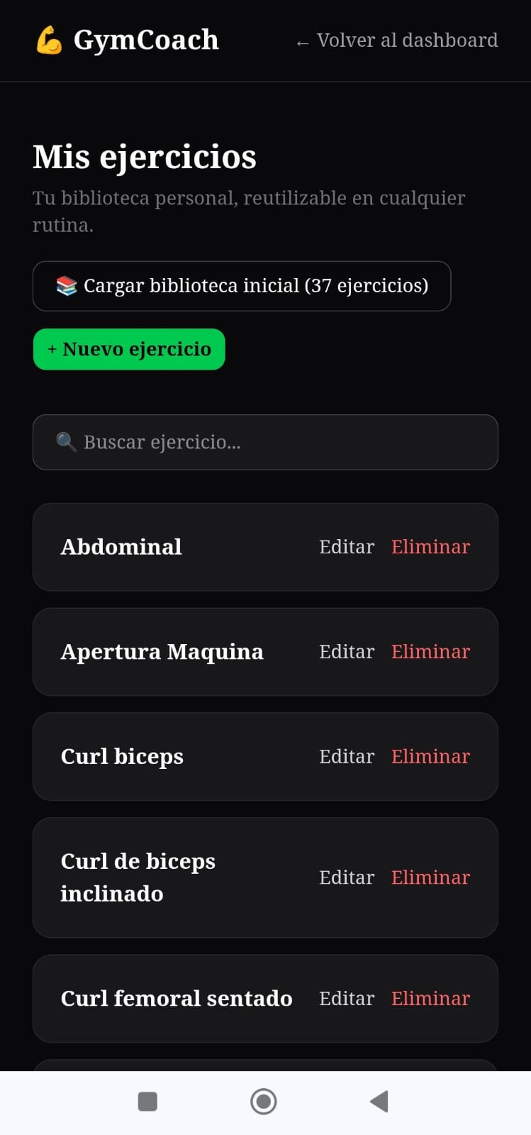 App Gym pantalla 3