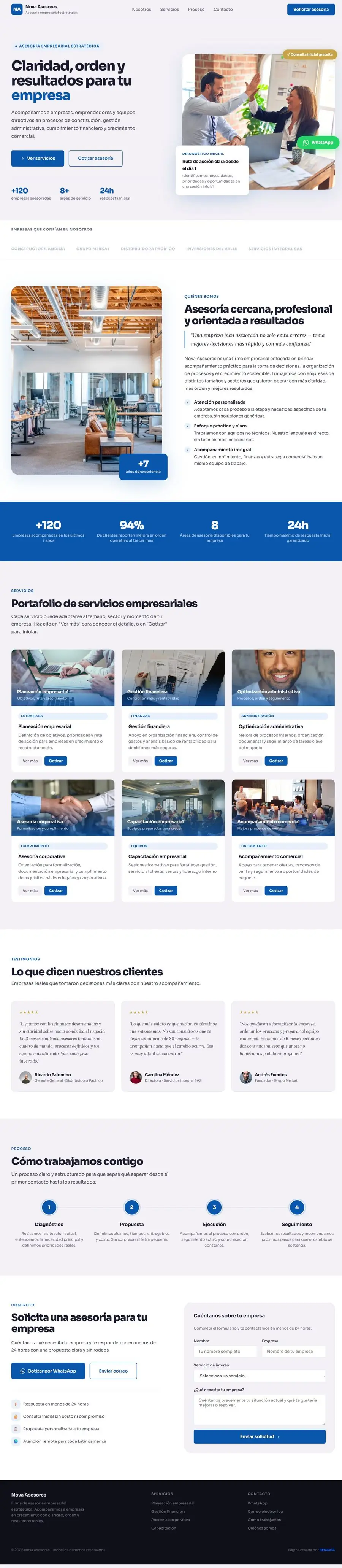Demo página web consultoría empresarial - BEKAVIA