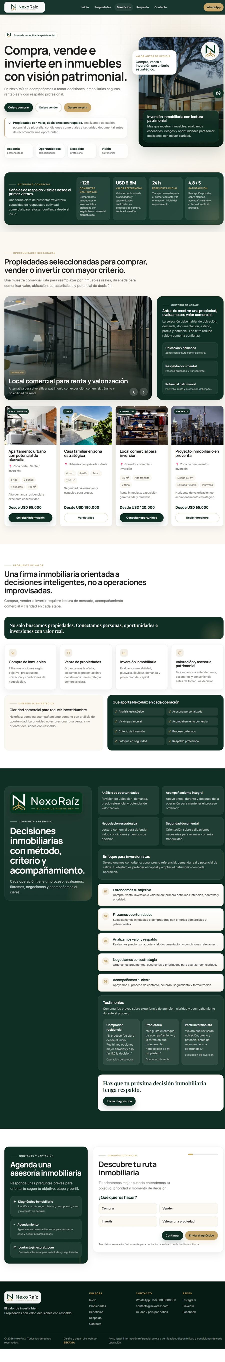 Demo página web inmobiliaria - BEKAVIA
