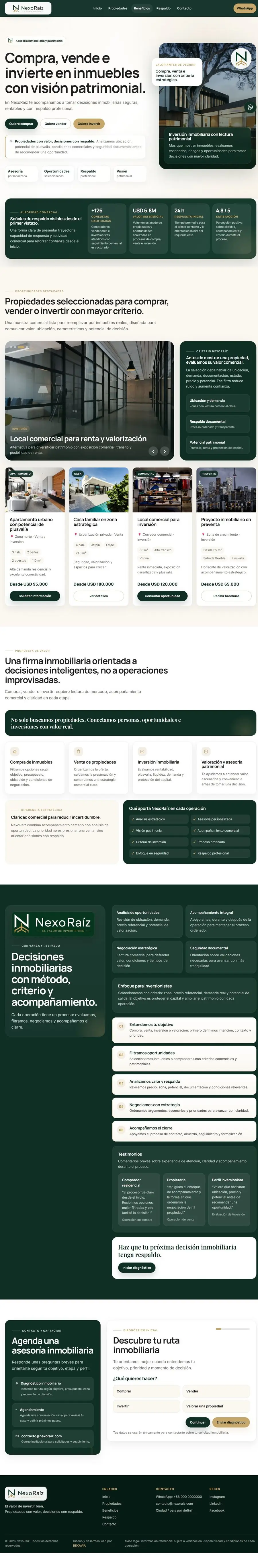 Demo página web inmobiliaria - BEKAVIA